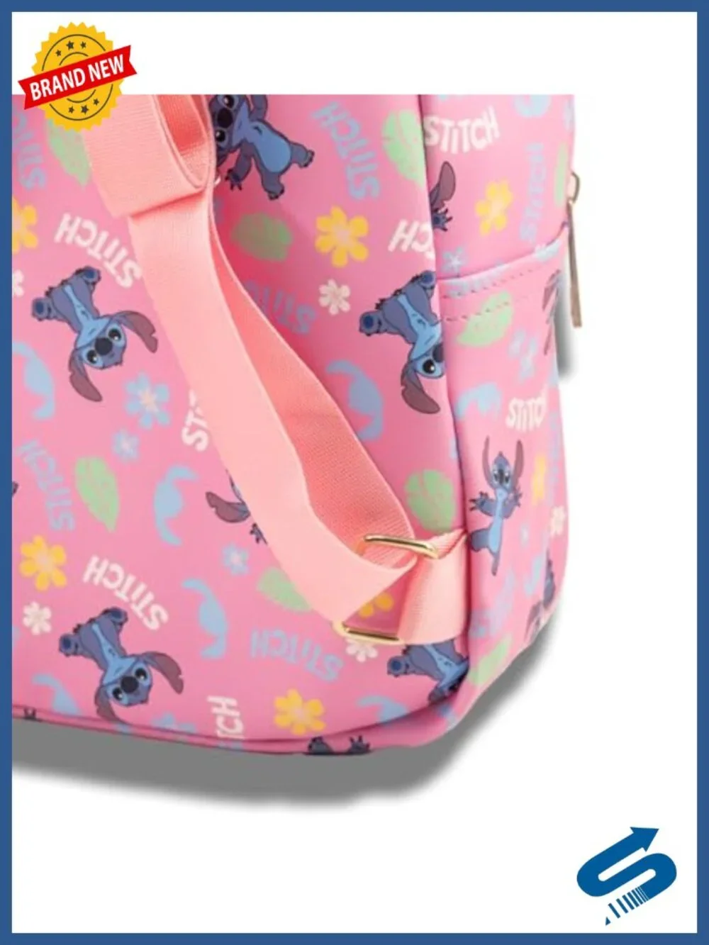 Disney Stitch Mini Backpack Purse, PU Leather, Toddler Travel Bag, 10